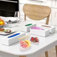 Boîte de rangement et distributeur de sacs Ziplock pré-assemblés en acrylique haute transparence sur mesure pour collations et sandwichs, format Quart et Gallon