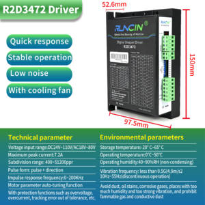रनसिन 2 चरण 3. 3nm/4. 5nm/6. 9nm/8. 5nm/10nm/12nm nema 34 हाइब्रिड cnc स्टेपर मोटर 7.2a ड्राइवर किट DC24V-110V/AC18V-80V - Product Image 3