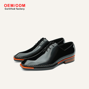 OEM Custom Men's Cowhide Square Toe Lace-up Oxford Formal <b>Shoes</b>-<b>Height</b> <b>Increasing</b> Solid Pattern Spring Wedding & Office <b>Shoes</b> - Product Image 2