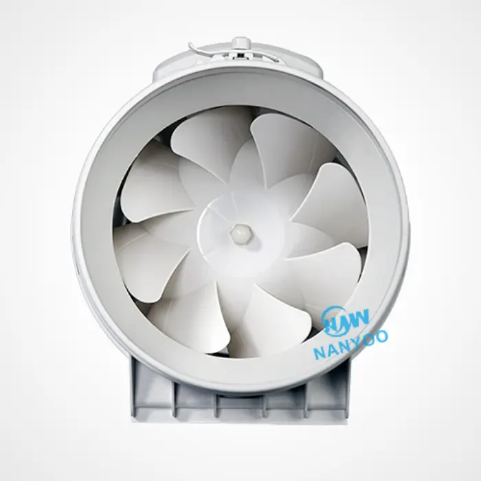 Ventilador de folha de flandres Silen de ventilação de fluxo misto axial de tubo de turbina de lâminas de plástico branco