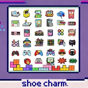 Nouvelle Arrivé<span class=keywords><strong>e</strong></span> Design Populaire Rétro Années 80 Vibes Gamer Forme 2D Cool Breloques de Chaussures Gamer Ensemble Blocs <span class=keywords><strong>Tetris</strong></span> Décorations de Chaussures pour la Vente en Gros - Product Image 2