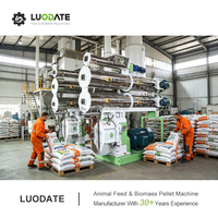 Machine à granulés d'aliments pour volailles LUODATE haute productivité 15-25 TPH, machine à granulés d'aliments électrique durable à matrice annulaire pour ferme