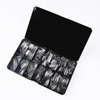 600 Uds puntas de uñas de ataúd transparentes de calidad superior puntas de cubierta completa naturales cuadradas UÑAS DE Gel suave 14 tamaños caja de paquete OEM