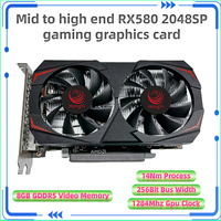 Rx 580 8Gb Amd Gpu Graphic Card for Desktop Gaming 2048Sp Gddr5 Vga Video Display Card 256Bit Rx580 Discrete Graphics Cards