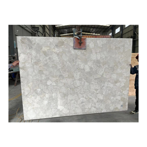 Revêtement mural en pierre semi-précieuse naturelle, panneau mural en cristal de quartz blanc - Product Image 2