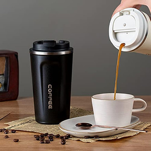 Mug à café isotherme réutilisable de qualité supérieure, 380 ml, en acier inoxydable 304, sans BPA, anti-transpiration, <span class=keywords><strong>tasse</strong></span> thermique longue durée pour le bureau et les voyages - Product Image 4