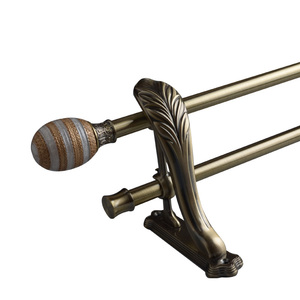 Oloman — Double tige en laiton poli pour rideaux, support mural pour rideaux, 28, 48 ", <span class=keywords><strong>3</strong></span>/4 - Product Image 6