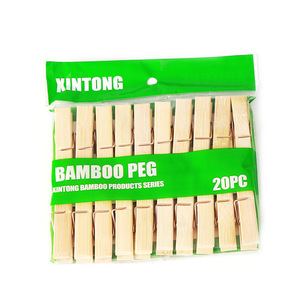 Pinzas de bambú para ropa, paquete de 20, rectangulares, ecológicas, para secar ropa y calcetines - Product Image 4
