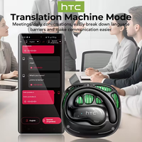 HTC NE30 AI earbud translasi cerdas, headphone baru 40H penerjemah bahasa 134 Waktu Nyata