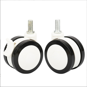 Roulettes pivotantes en plastique 1,5 pouce avec tige filetée, roulement simple, roues multi-usages pour meubles, couleur grise, personnalisables - Product Image 3