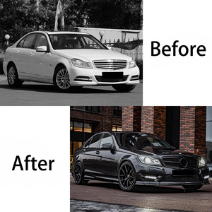 Kit de Carrocería Modificado para Benz Clase C <span class=keywords><strong>W204</strong></span>, Estilo C63 AMG, Parachoques Delantero, Rejilla, Faldones Laterales, Puntas de Escape - Product Image 3