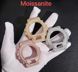 Montres pour hommes Hip Hop Iced Out DW6900, lunette <span class=keywords><strong>de</strong></span> montre personnalisée, boîtier <span class=keywords><strong>de</strong></span> montre <span class=keywords><strong>en</strong></span> moissanite - Product Image 1