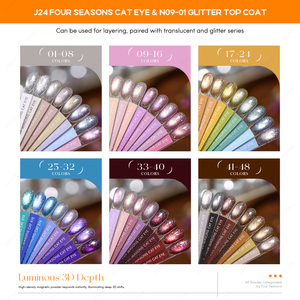 JTING All-Season Cat Eye Gel 48 Colors <b>Kit</b> HEMA/TPO Free Magnetic <b>Nail</b> Polish High Density 3D Effect Soak Off for Salon Art Use - Product Image 4