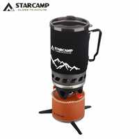 Réchaud à gaz de camping STARCAMP 1400 ml pour randonnée en solo, système de cuisson rapide, brûleur à gaz