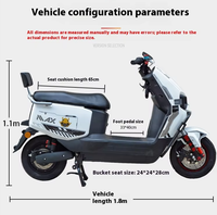 Moto de tourisme Huanchi, moteur sans balais 1000W, 48-72V haute puissance, longue autonomie, 65 km/h, batterie au plomb-acide 60V20Ah, 250 kg max.
