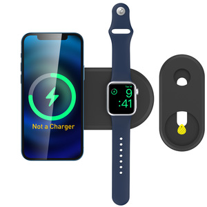 Base de charge sans fil en silicone <span class=keywords><strong>2</strong></span>-en-1 pour <span class=keywords><strong>chargeur</strong></span> sans fil <span class=keywords><strong>Apple</strong></span>, station de charge antidérapante pour iPhone AirPods - Product Image 6