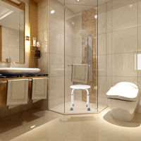 Siège de douche en aluminium réglable en hauteur sur huit niveaux - Durable, léger et confortable pour la rééducation et les soins de douche