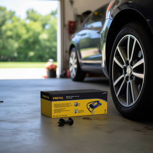 Gonfleur de pneus à pédale monocylindre Pretul BOPE-P 58 PSI, construction métallique, couleur or jaune, gonflage rapide pour moto et vélo électrique - Product Image 2