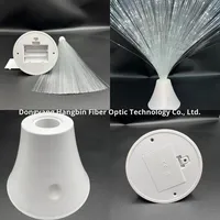 Lampe de chevet LED tactile à neuf couleurs en fibre optique, effet ciel étoilé, en plastique, IP44, rechargeable, à intensité variable, CRI, fournie par HB Factory