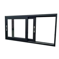 Fabricant de fenêtres en verre trempé à double vitrage Fenêtres noires Fenêtre coulissante en aluminium à impact d'ouragan