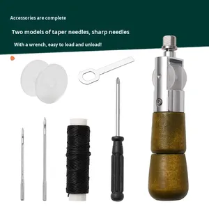 Poinçon de couture en cuir bricolage outils de couture à la main <span class=keywords><strong>coupe</strong></span>-diamant et outils de Sculpture en cuir pour travaux d'aiguille - Product Image 3