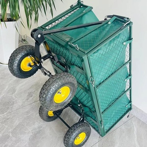 Chariot de jardin en acier, chariot de jardin Jumbo en acier, chariot de jardin en acier à mailles, adapté aux patios et aux cours arrière - Product Image 4