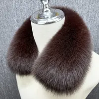 Écharpe carrée surdimensionnée en fourrure de renard véritable pour femme - Fourrure naturelle pour usage extérieur