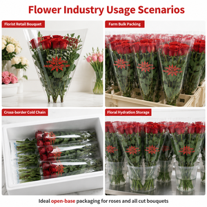 Fundas Trapezoidales para Ramos de Flores con Logotipo Personalizado al por Mayor, Bolsas de Embalaje de Plástico Transparente BOPP para Floristas - Product Image 5