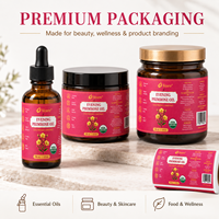 Étiquettes personnalisées en rouleau avec dorure à chaud pour emballages d'huiles essentielles et cosmétiques, autocollants laminés brillants, impression couleur intégrale