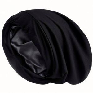Bonnet en satin doublé, style décontracté, avec logo personnalisé, élastique réglable, bonnet de créateur, vente chaude - Product Image 4