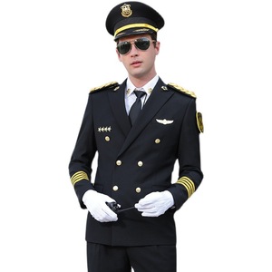 Aviation Capitaine Homme pilote Uniforme Printemps et Automne Propriété Etiquette Veste de Sécurité - Product Image 1
