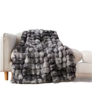The Moon Never Ends Rabbit Fur Blanket 200x230cm Leopard Print Warm Soft Bedding Throw Cover - Product Image 4
