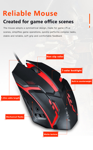 Hot Selling <b>Wired</b> Mouse Ergonomic 1200DPI Colorful Backlit Breathing <b>Light</b> V1 Gaming Mouse - Product Image 5