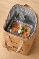 Sac isotherme portable en cuir écologique lavable, papier DuPont, aluminium, style minimaliste moderne, sac bento