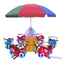 Mini máquina de juego de parque de atracciones al aire libre Merry Go Round asiento de motocicleta comercial Paseo en carrusel eléctrico para niños