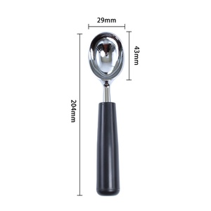 Cuchara de Helado de Aleación de Zinc con Mango Negro Premium, Cuchara de Sorbete Metálica Anticongelante, Utensilios de Cocina Duraderos al por Mayor para Chefs - Product Image 6