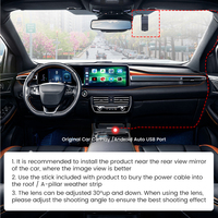Carlinkit Tbox Interfaz de usuario Cámara de salpicadero de coche Grabadora DVR 64GB 13 Inalámbrico Android Auto Carplay Ai Box Dongle para YouTube Netflix