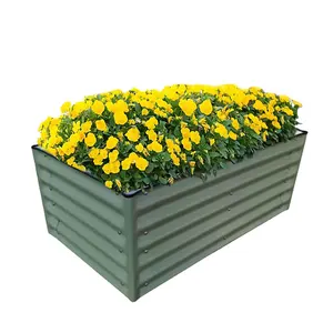 17"Tall Rectangle Metal Modular Corrugated Raised Garden Bed Kit - Sturdy and Durable Construction