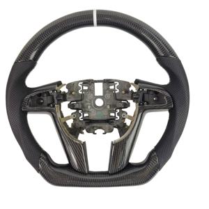 พวงมาลัยรถสปอร์ตทำจากคาร์บอนไฟเบอร์ฟอร์จหนังอัปเกรด Alcantara พร้อมจอแสดงผล LED สำหรับ Pontiac <span class=keywords><strong>G8</strong></span> GT GXP 2008 2009 09 - Product Image 4