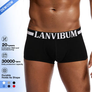 Caleçons boxers sexy mi-taille en coton pour hommes, shorts sans couture personnalisés pour employés masculins adultes - Product Image 1