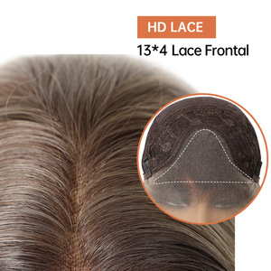 วิกผมเต็มศีรษะแบบลูกไม้ด้านหน้า 13*4 สำหรับ<span class=keywords><strong>ผู้หญิง</strong></span>ยุโรป-อเมริกัน  ถักด้วยมือด้วยลวดทนความร้อนสูง ไล่เฉดสีทอง <span class=keywords><strong>ผม</strong></span><span class=keywords><strong>สั้น</strong></span><span class=keywords><strong>ทรง</strong></span>บ๊อบ  ผลิตด้วยเครื่องจักร - Product Image 2