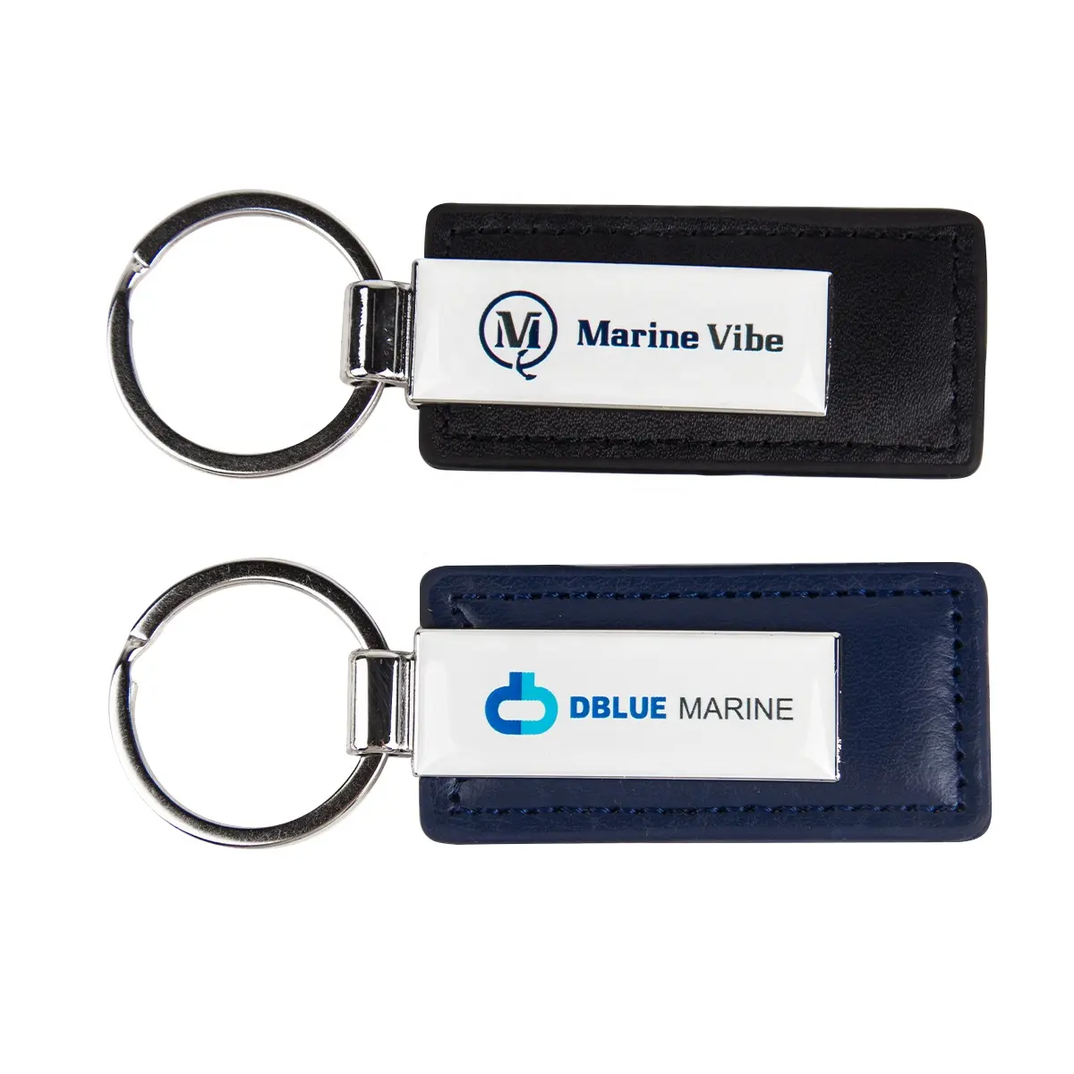 Porte-clés en cuir PU avec Sublimation, porte-clés de marque, en métal, personnalisé