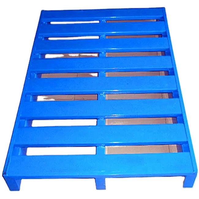 Palete de ferro empilhável para racks ISO CE de baixo preço, fábrica na China, estantes resistentes de 4 vias, em aço