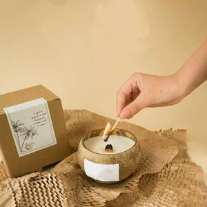 LANJO Custom Coconut Shell Soy Wax Handmade Fruity Scented Modern Art <b>Candle</b> for Aesthetic Home Decor Creative Living Room - Product Image 2
