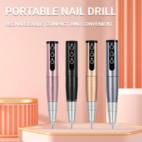 Vente chaude 5 en 1 perceuse à ongles électrique avec lumière Portable Mini électrique manucure Art stylo outils pour dissolvant de Gel