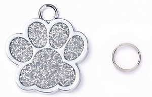 Étiquette de chien en métal en alliage de zinc enduit de poudre avec empreinte de patte et nom gravé étiquette d'identification personnalisable pour animaux de compagnie - Product Image 5