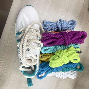 Stock remplaçable Couleurs personnalisées Rond Épais Torsadé Coton Dunk Chaussures Lacets - Product Image 5