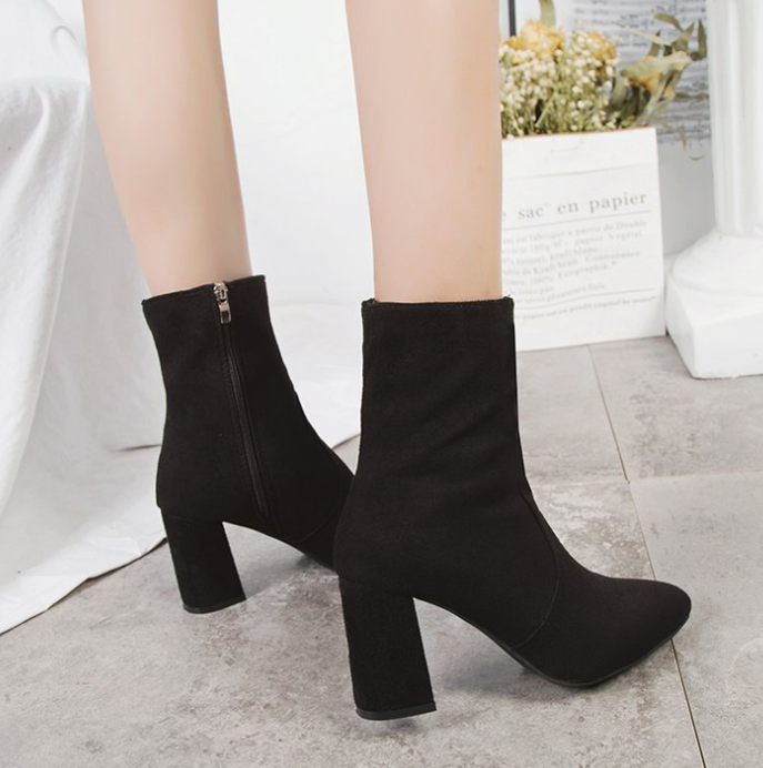 Amazon.com: Botines para mujer, estilo británico, modernos, punta redonda,  con cremallera, tacón medio, zapatos cortos, botas de trabajo occidentales  para niñas : Ropa, Zapatos y Joyería