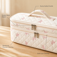 Sac de rangement matelassé personnalisé pour sèche-cheveux, grande capacité, étui pour fer à lisser, fer à boucler, trousse de voyage, étui de beauté portable pour femmes