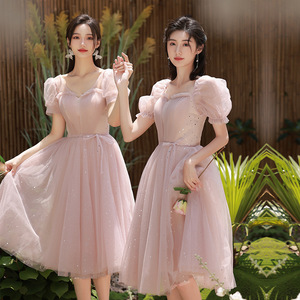 Pink Bridesmaid Dresses A-Line Tulle Sweetheart Neckline Natural Waist Candy Color Women's Wedding Party Dress 2025 New Style - Product Image 4
